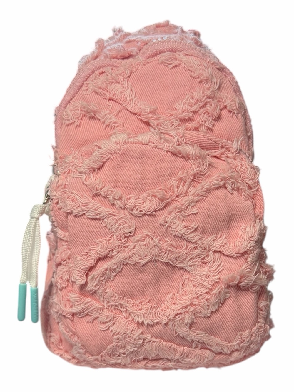 Wildfox Couture Pastel Pink Frayed Denim Sling Backpack nwt